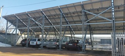Навес-парковка для авто под солнечные панели (4 ряда вертикально) 99303 фото